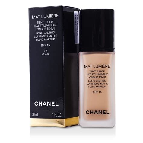 chanel mat lumiere teint fluide spf 15|Chanel Mat Lumiere Long Lasting Luminous Matte Fluid Makeup .